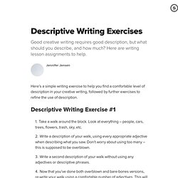 Descriptive Writing Exercises: Creative Writing Lesson Assignments for Description