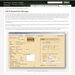 Gift & Deselection Manager « Getting It System Toolkit