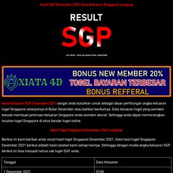 Hasil SGP Desember 2021 Data Keluaran Singapore Lengkap​ - Toto SGP
