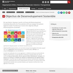 Objectius de Desenvolupament Sostenible. Departament d'Afers i Relacions Institucionals i Exteriors i Transparència