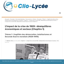L'impact de la crise de 1929 : déséquilibres économiques et sociaux (Chapitre 1)