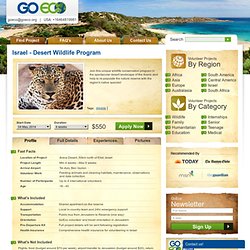 Volunteer in Israel - Long Term Wildlife Program - GoEco