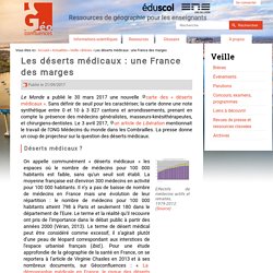Les déserts médicaux : une France des marges