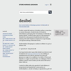 Store norske leksikon - desibel