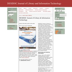 DESIDOC Journal of Library & Information Technology