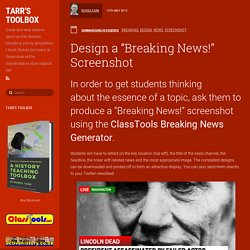 Design a “Breaking News!” Screenshot