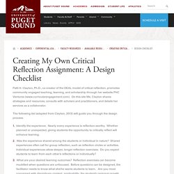 Design Checklist  ·  University of Puget Sound
