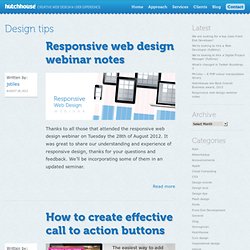 Design tips - Creative Web Design & User Experience - London and Oxford