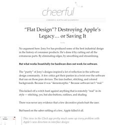 “Flat Design”? Destroying Apple’s Legacy… or Saving It : Cheerful