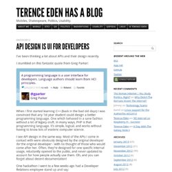 API Design is UI for Developers » Terence Eden has a Blog