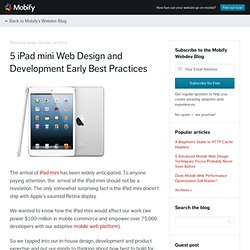 5 iPad Mini Web Design and Development Early Best Practices