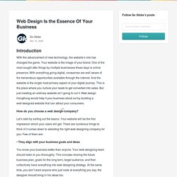 Web Design Is the Essence Of Your Business - Go Globe