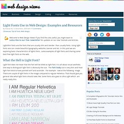 Light Fonts Use in Web Design: Examples and Resources