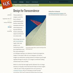 Design for Transcendence