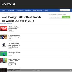 Web Design: 20 Hottest Trends To Watch Out For in 2013