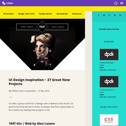 UI Design Inspiration ~ 27 Great New Projects