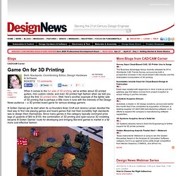 CAD/CAM Corner - Game On for 3D Printing