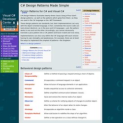 Design Patterns Made Simple at C# Online.NET (CSharp-Online.NET)