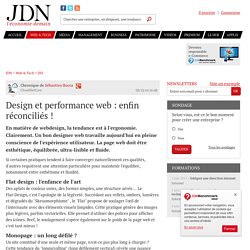 Design et performance web : enfin réconciliés ! - JDN