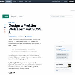 Design a Prettier Web Form with CSS 3