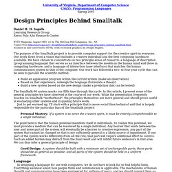 Design Principles Behind Smalltalk