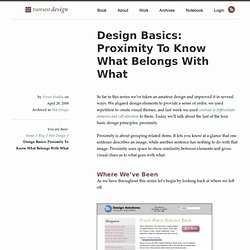 Design Basics: Proximity To Know What Belongs With What