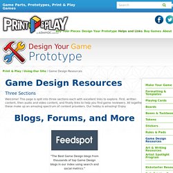 Game Design Resources - Print & Play Games