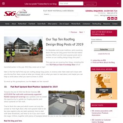 SIG Design & Technology Top Ten Roofing Design Blog Posts of 2019