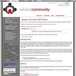 Community Portal: Design Your Own CSS Theme