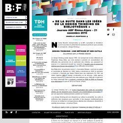 « De la suite dans les idées ou le design thinking en bibliothèque »