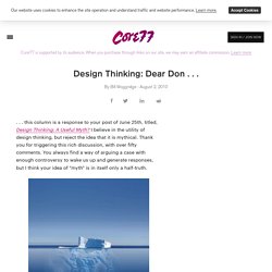 Design Thinking: Dear Don . . .