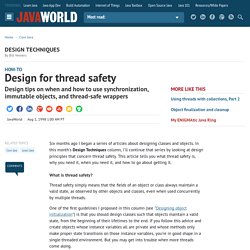 Design for thread safety