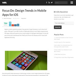 Focus On: Design Trends in Mobile Apps for iOS