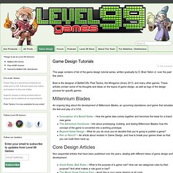 Game Design Tutorials » Level 99 Games