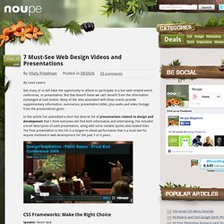 7 Must-See Web Design Videos and Presentations - Noupe - Flock