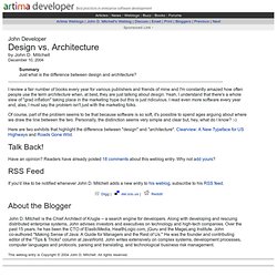 Design vs. Architecture