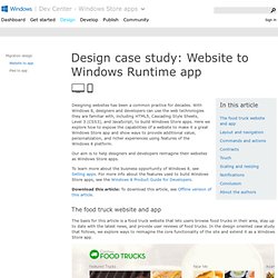 Design case study: Website to Windows Store app