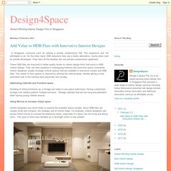 Add Value to HDB Flats with Innovative Interior Designs