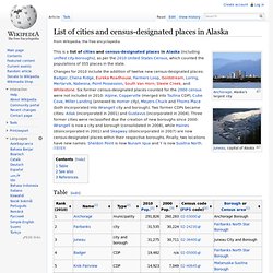 List of cities and census-designated places in Alaska