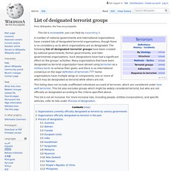 List of designated terrorist groups