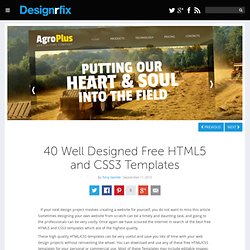 40 Well Designed Free HTML5 and CSS3 Templates