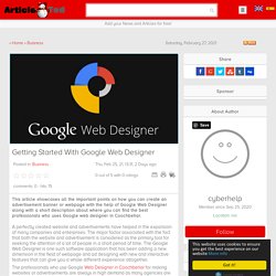 Getting Started With Google Web Designer Article - ArticleTed - News and Articles