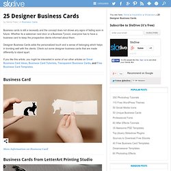 25 Designer Business Cards For Creative Ideas