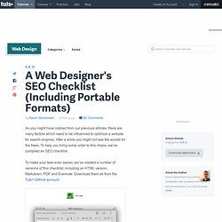 A Web Designer’s SEO Checklist (Including Portable Formats)