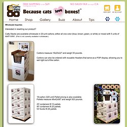 Designer Cat Houses, Cat Condos, Cat Climbers, and Cat Beds. Economical, Eco-friendly, modular CATTY STACKS.