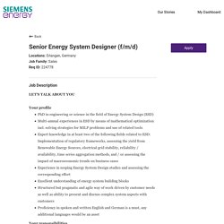 Senior Energy System Designer (f/m/d) in Erlangen, Germany