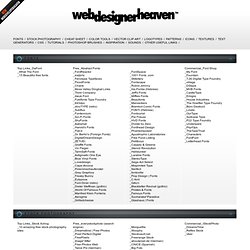 WEB DESIGNER HEAVEN | RESOURCE X LINKS