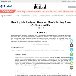 Buy Stylish Designer Surgical Men's Earring from Zuobisi Jewelry