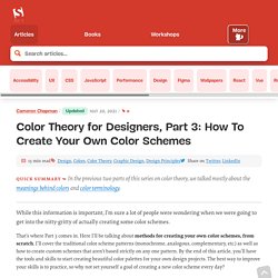 Color Theory for Designer, Part 3: Creating Your Own Color Palettes