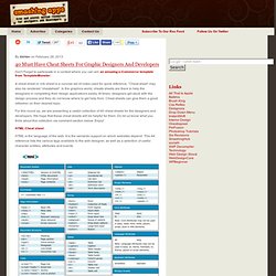 40 Must Have Cheat Sheets For Graphic Designers And Developers
